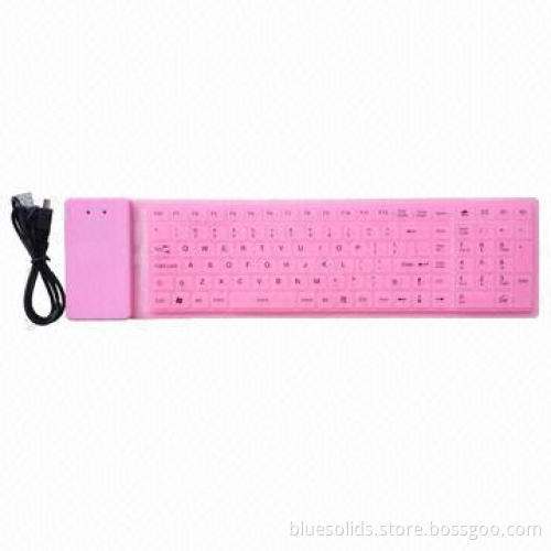 Flexible Keyboard, Made of Silicone, with USB Port and Water-resistant Feature